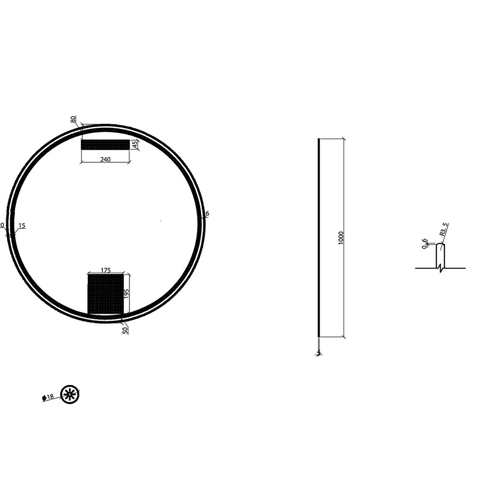 Wiesbaden Novi Spiegel Rond Messing met Led Verlichting